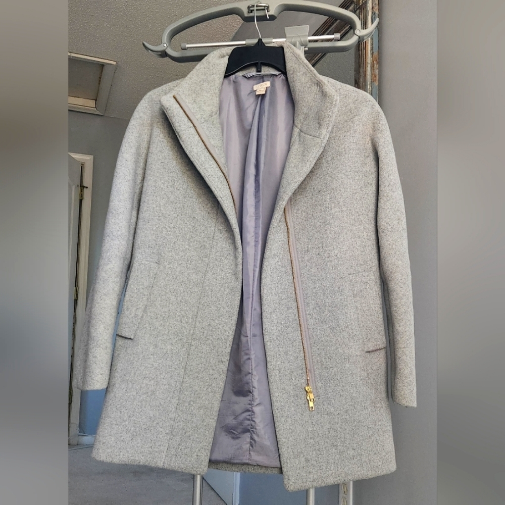 J. Crew Gray Wool Cocoon Coat, size 4